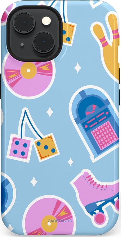 Casetastic Hoesje Geschikt voor Apple iPhone 15 Magsafe - Stijlvolle Beschermende Duo-layer Case - Flashback vibes