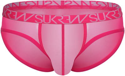 SUKREW Sheer Low-rise Brief Elect Pink - MAAT XS - Erotisch Heren Ondergoed - Slip voor Man - Sexy mannen Slip
