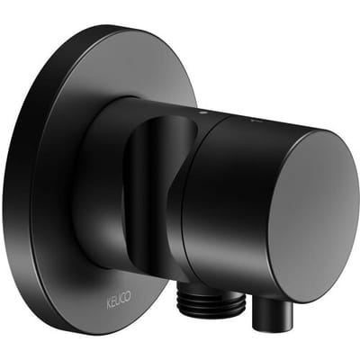 Keuco IXMO Black Selection concealed diverter valve for 2 consumers with hose connection, shower holder and comfort handle, round 59556371201