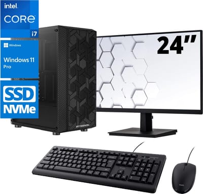 Intel Compleet Office PC Set – Intel Core i7 – 16GB RAM – 500GB SSD – 24 Inch Monitor – Windows 11 Pro – WiFi & Bluetooth – Inclusief Toetsenbord en Muis – Zakelijke Desktop