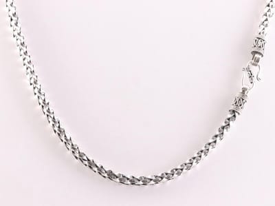 Zware zilveren schakelketting met Balinese sluiting - lengte 60 cm.