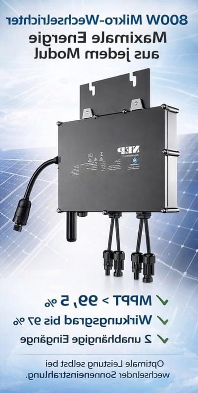 Zonne-energie Omvormer - Micro-omvormer WIFI - Energie Omzetten - Hoge Efficiëntie 973% - 800 Watt - Zilver