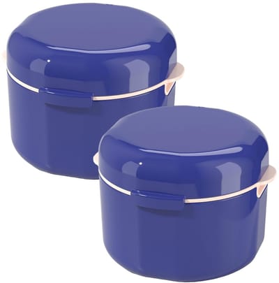 Beugels Box - 2 stuks - Gebitsbakje - Beugelbakje - PP - Kunstgebitbeker - Bewaardoos Kunstgebit - Kunstgebitreiniging - Gemakkelijk Mee Te Nemen - Voor Beugel,Kunstgebit - 8.8*9.6*7cm - Blauw