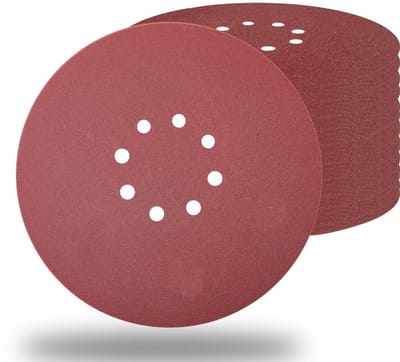 GELLDG Schuurpapier - Gipsplaat schuurpapier - Aluminiumoxide klittenband schuurpapier - Geschikt voor gipsplaat schuurmachines en houten meubels - 30 vellen - 8 gaten
