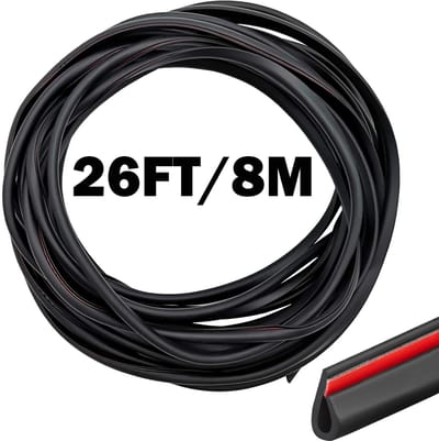Dailygoody - Deurrandbescherming - Tochtstopper - Eenvoudige installatie - Zwart - Randbescherming - Geschikt voor de meeste auto's - U-vorm