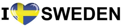 Sticker - I love Sweden - 19 x 4 cm - Zweden - landenthema