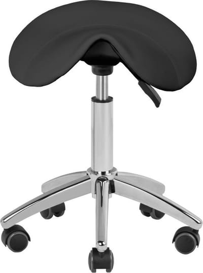 Cosmetische Ergonomische Zadelkruk AM-302 Zwart – Zonder Rugleuning – Verstelbaar – Op Wielen – Professionele Werkkruk