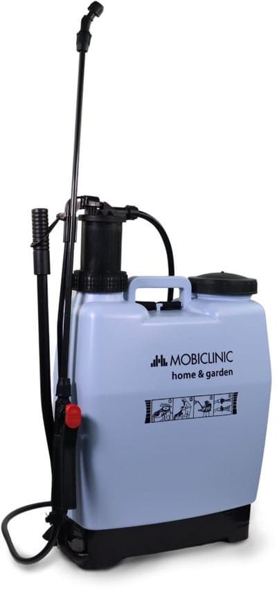 Mobiclinic Fumibug - Druksproeier - Rugspuit - 16 L - Drukspuit - Tuinsproeier - Onkruidsproeier - 4 sproeiers - Verstelbare Draagriemen - Irrigatie - 2-3 bar - Gifspuit