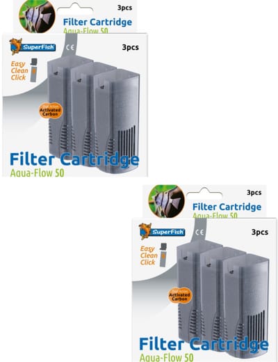 SuperFish Aquaflow Cartridge 50 - Voordeel set - 2 verpakkingen - 6 Cartridges