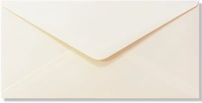25 Luxe EA 5/6 Enveloppen - DIN Lang 11x22cm - DL Crème- 110 Grams - 110x220mm - Puntklepsluiting