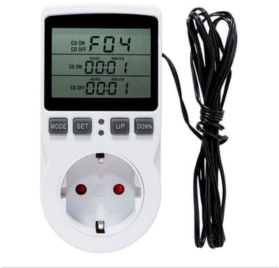 EXCITAT Temperatuurregelaar - Temperatuurregelaansluiting - LCD-scherm - Geschikt voor kassen en aquaria