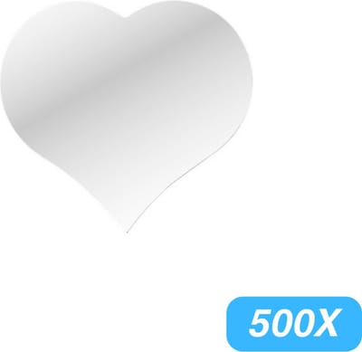 Stickers - "Zilveren Hart" - 500 Stuks - 30mm x 25mm - Etiket - Sluitzegel - Etiketten - Sluitstickers - Zilver - Hart