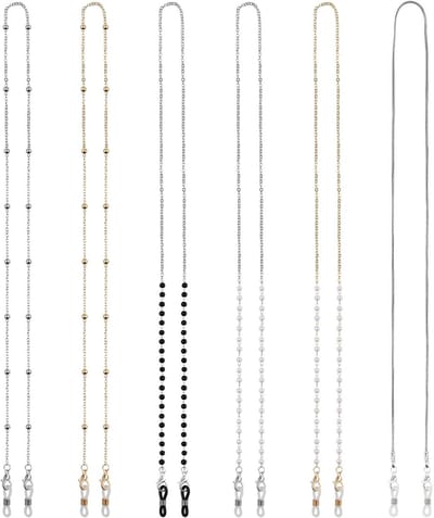 6 stuks leesbrilketting - Dames - Uniseks - Premium brillenketting - Zonnebril - Verschillende kleuren