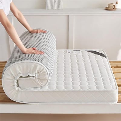 Opvouwbare Matras - Gastentopper Futon - Comfortabel Slapen - Ademend Katoen - 90 x 200 cm - Grijs