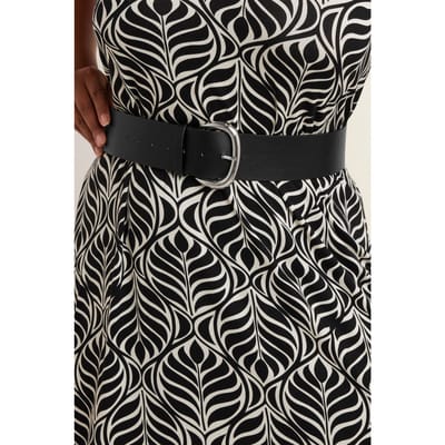 Yours Zwarte Kunstleren Riem Met Brede Gespsize 42-44