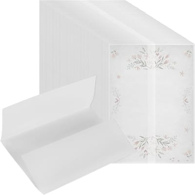 100 stuks voorgevouwen doorschijnende vellum wikkeljassen 13 x 18 cm voor huwelijksuitnodigingen en verjaardagsfeestjes