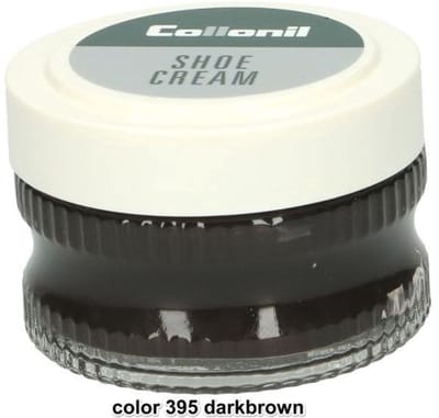 2 Glazen potjes schoenpoets donkerbruin | Collonil shoe cream Donker Bruin | kleur 395 | 2 x 50 ml | voordeelaanbieding