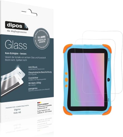 dipos – 2x Pantserfolie geschikt voor Digma Kids A8 | 9H Screenprotector