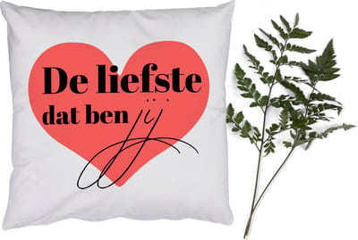 Sierkussens - Kussentjes Woonkamer - 50x50 cm - Quotes - De liefste dat ben jij - Spreuken - Koppel - Relatie