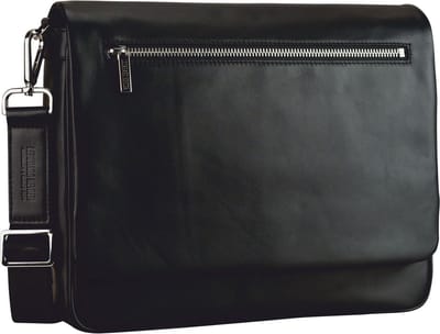 LEONHARD HEYDEN Leren schoudertas laptoptas met laptopvak Montreal Umhängetasche 7217 Schwarz zwart