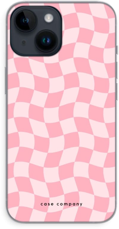 Case Company® - Hoesje geschikt voor iPhone 14 hoesje - Grid Roos - Soft Cover Telefoonhoesje - Bescherming aan alle Kanten en Schermrand