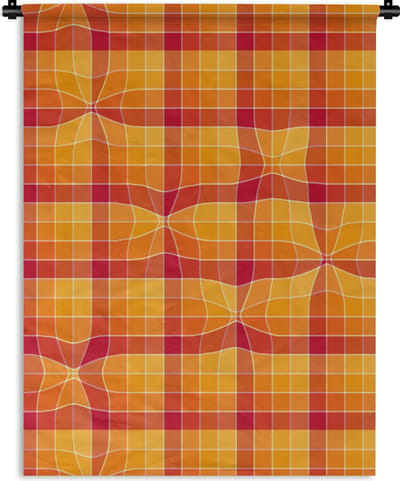 Wandkleed - Wanddoek - Oranje - Patronen - Abstract - 90x120 cm - Wandtapijt