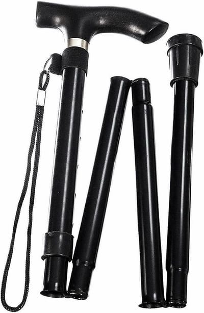 Wandelstok - Opvouwbare Stok - Extra Stabiliteit - Lichtgewicht Aluminium - Verstelbaar - Zwart