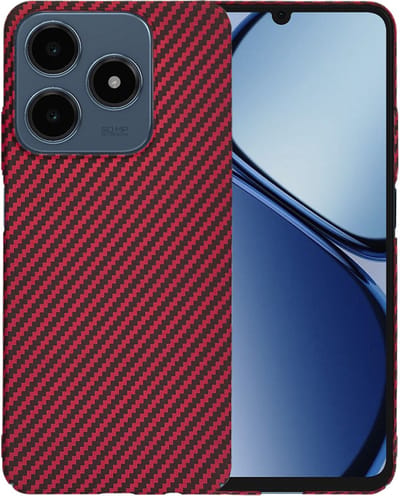 Hoesje geschikt voor Realme C63 / C61 - Techsuit Carbonite FiberShell Carbon Back Cover - Rood
