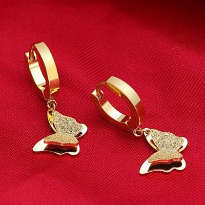 Gading® dames meisjes oorbellen met vlindertje-RVS oorbellen-goud-13mm-25mm