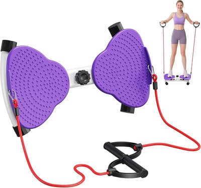 Twist Board - Taille Trainer - Thuis Fitness - Instelbare Weerstand - 52x33x11.5 cm - Paars