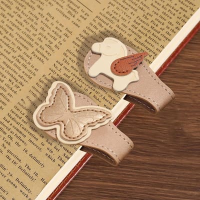 Dailygoods- Bladwijzer Magnetisch - Set van 2 - Leren Bladwijzers - Retro Stijl - Boek Accessoire - Perfect Cadeau - Boekenlegger