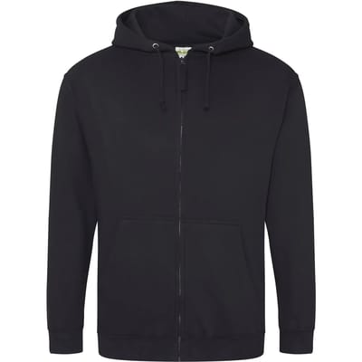 Vegan Hoodie met ritssluiting en capuchon Jet Black - M