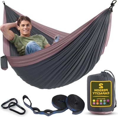 Hangmat - Campingstoel - Buiten Ontspannen - 500 kg Capaciteit - Dubbel of Enkel - Donkergrijs