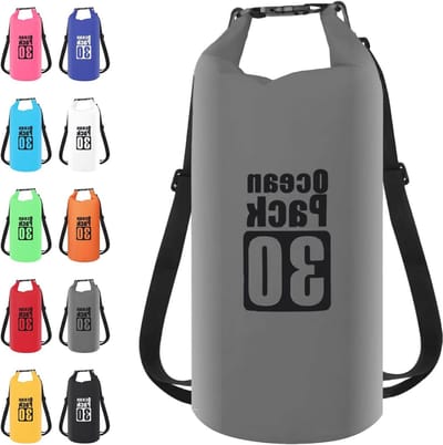 Waterdichte tas 30L in grijs - Ideaal voor outdoor, reizen en watersportactiviteiten