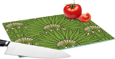 Glazen Snijplank - 28x20 - Palmblad - Patronen - Jungle - Tropisch - Snijplanken Glas