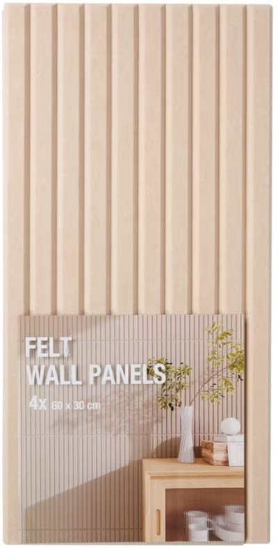 Vilten Wandpanelen – Set van 4 – 30 x 60 cm – Geluidsdempend – Houtlook