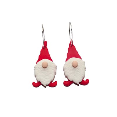 2 Love it Gnoom - Oorbellen - Polymeerklei - Stainless steel - 5 x 2 cm - Rood - Zilverkleurig