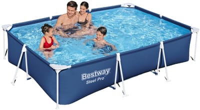 Bestway Steel Pro Zwembad - 300x201x66 cm - Rechthoekig - Zwembad Opzetbaar - Rechthoekig Zwembad - Zwembad 3300 L - Zwembad Familie - Zwembad Buiten