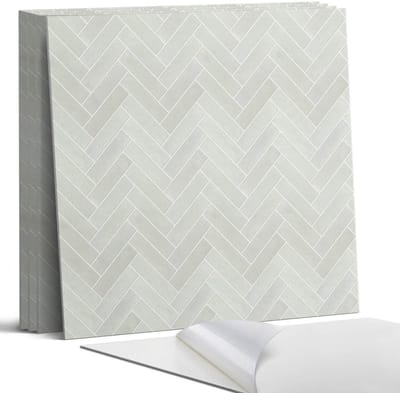 Coloray Wandpanelen Zelfklevend - Visgraatpatroon Zelfklevende Wandpanelen - 50 cm x 50 cm - Grijs Wandpaneel PVC - 5 stuks - Texturen Wandpanelen Zelfklevend - Keuken Wandpanelen - Wandpanelen Badkamer