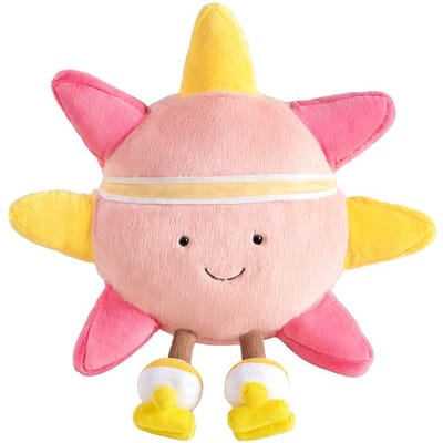 35cm Cartoon Creatieve Zon Pluche Pop Kussen Kleurrijk Schaatsen Regenboog Lachende Zon Lucht Pluche Speelgoed Huisdecoratie Cadeau Voor Kinderen about 35cm pink