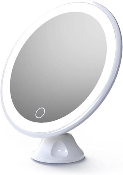 Vergrotende Make-upspiegel - Verlichte Spiegel - Gedetailleerde Make-up - 360 Graden Draaibaar - 10x Vergroting - Zilver