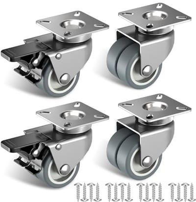 Zware Meubelwielen 50 mm met Veiligheidsrem - Set van 4 voor Strandstoelen