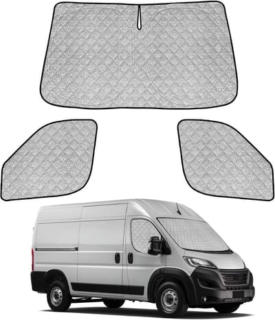 Autozonwering Set - Camper Zonnescherm - Privacy en Hittebescherming - Magnetische Zijruiten - 3-delig - Zwart
