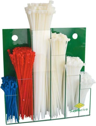 Kabelbinderset nylon 600-dlg wanddisplay Sapi