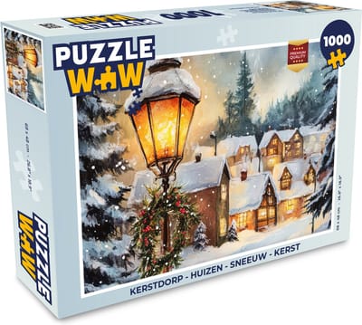Puzzel Kerstdorp - Huizen - Sneeuw - Kerst - Legpuzzel - Puzzel 1000 stukjes volwassenen - Kerst - Cadeau - Kerstcadeau voor mannen, vrouwen en kinderen