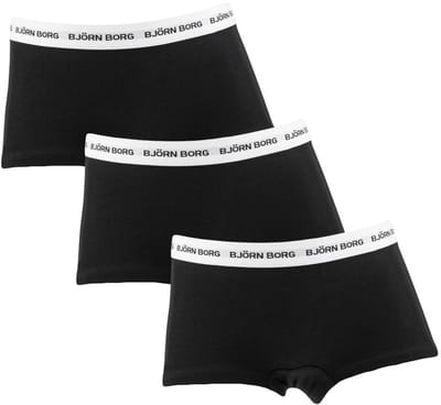 Björn Borg meisjes cotton stretch 3P mini boxershorts zwart