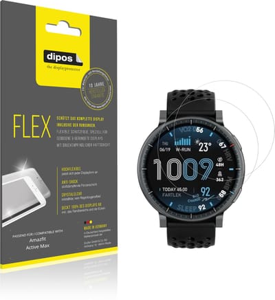 dipos – 2x Beschermfolie geschikt voor Amazfit Active Max | 3D Full Cover Screenprotector | 100% Passend