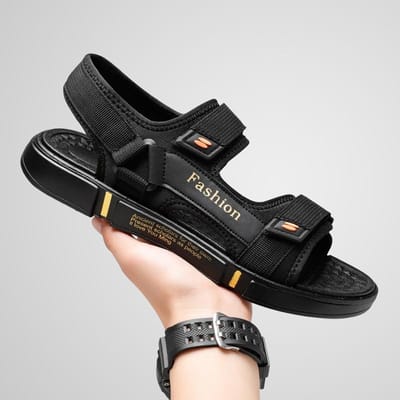 Sandales d'été pour hommes Confortables Respirantes Pantoufles pour hommes Extérieur Tendance Antidérapantes Chaussures Romaines Chaussures Pour Homme Bonne Qualité 38 or