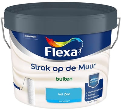Flexa - Strak Op De Muur Buiten Zijdemat - Vol Zee - Mengverf - 2,5 L