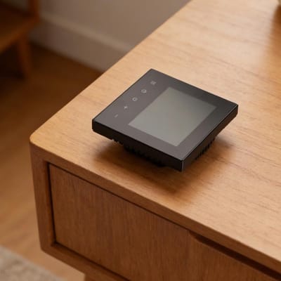 Slimme Thermostaat - Wifi Programmeerbaar - Vloerverwarming Regelen - App Voice Control - 10 x 10 x 7 cm - Zwart